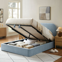 Keynote Sky King Fabric Upholstered Storage Platform Bed Frame - Ornate Home