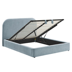 Keynote Sky King Fabric Upholstered Storage Platform Bed Frame - Ornate Home