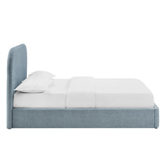 Keynote Sky King Fabric Upholstered Storage Platform Bed Frame - Ornate Home