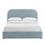 Keynote Sky King Fabric Upholstered Storage Platform Bed Frame - Ornate Home
