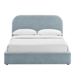 Keynote Sky King Fabric Upholstered Storage Platform Bed Frame - Ornate Home