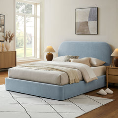 Keynote Sky King Fabric Upholstered Storage Platform Bed Frame - Ornate Home