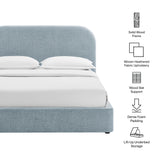 Keynote Sky King Fabric Upholstered Storage Platform Bed Frame - Ornate Home
