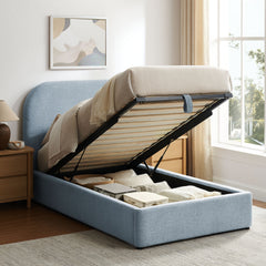 Keynote Sky Twin Fabric Upholstered Storage Platform Bed Frame - Ornate Home
