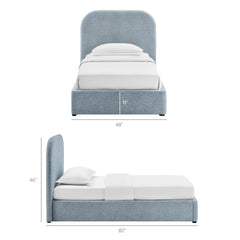 Keynote Sky Twin Fabric Upholstered Storage Platform Bed Frame - Ornate Home