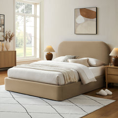Keynote Taupe Full Performance Velvet Storage Platform Bed Frame - Ornate Home
