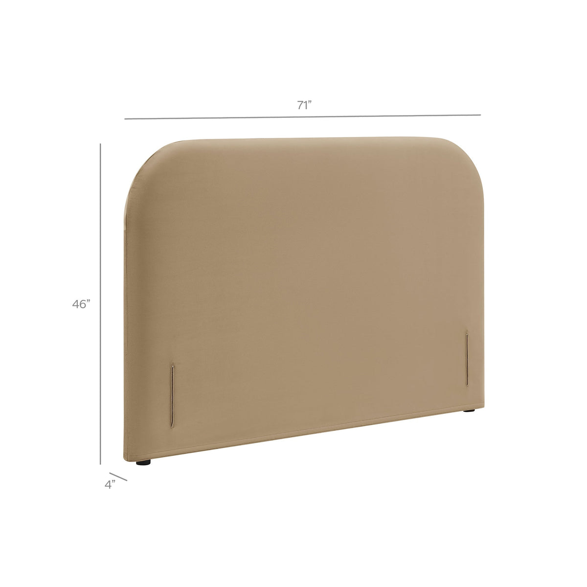 Keynote Taupe Queen Size Stain-Resistant Performance Velvet Headboard - Ornate Home