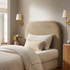 Keynote Taupe Twin Stain-Resistant Performance Velvet Headboard - Ornate Home