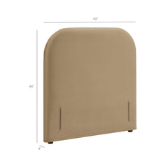 Keynote Taupe Twin Stain-Resistant Performance Velvet Headboard - Ornate Home