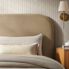 Keynote Taupe Twin Stain-Resistant Performance Velvet Headboard - Ornate Home