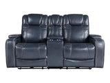 Keziah Blue Power Double Reclining Loveseat - Ornate Home
