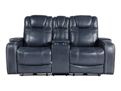 Keziah Blue Power Double Reclining Loveseat - Ornate Home