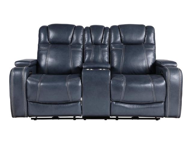 Keziah Blue Power Double Reclining Loveseat - Ornate Home