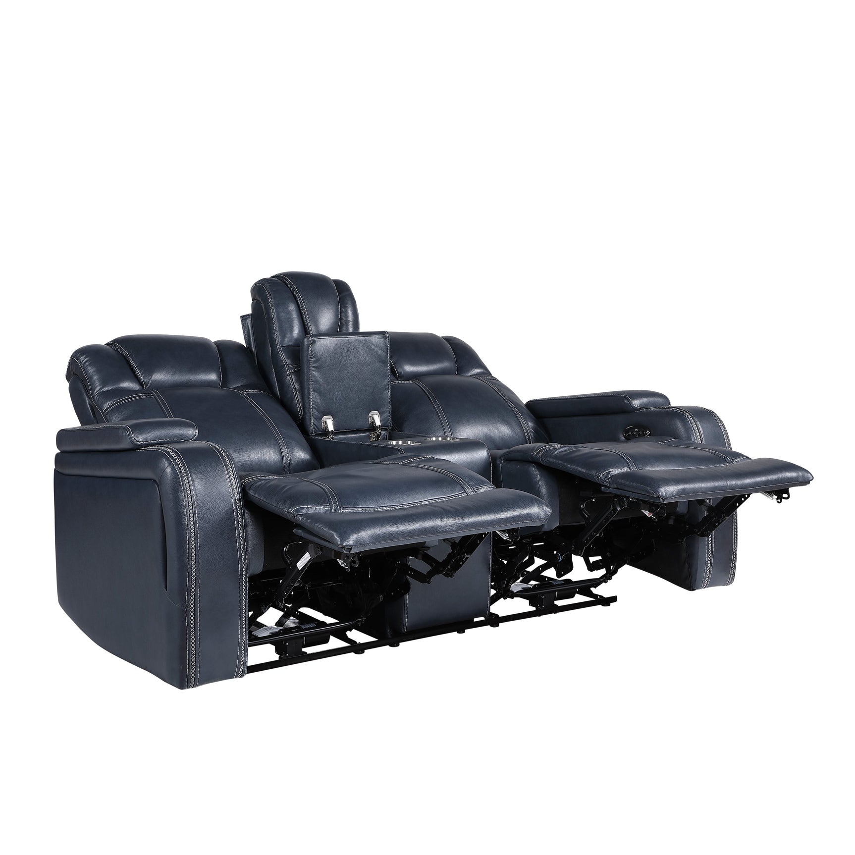Keziah Blue Power Double Reclining Loveseat - Ornate Home