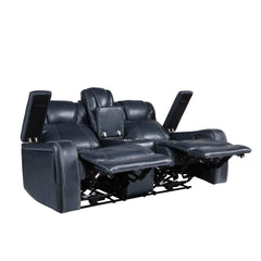 Keziah Blue Power Double Reclining Loveseat - Ornate Home