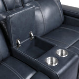 Keziah Blue Power Double Reclining Loveseat - Ornate Home