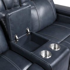 Keziah Blue Power Double Reclining Loveseat - Ornate Home