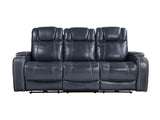 Keziah Blue Power Double Reclining Sofa - Ornate Home