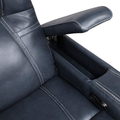 Keziah Blue Power Double Reclining Sofa - Ornate Home
