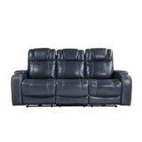 Keziah Blue Power Double Reclining Sofa - Ornate Home
