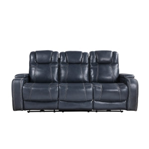 Keziah Blue Power Double Reclining Sofa - Ornate Home