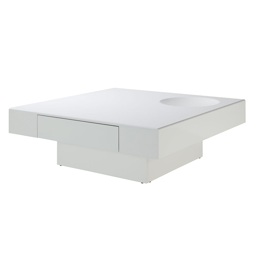 Khaim White High Gloss Coffee Table - Ornate Home