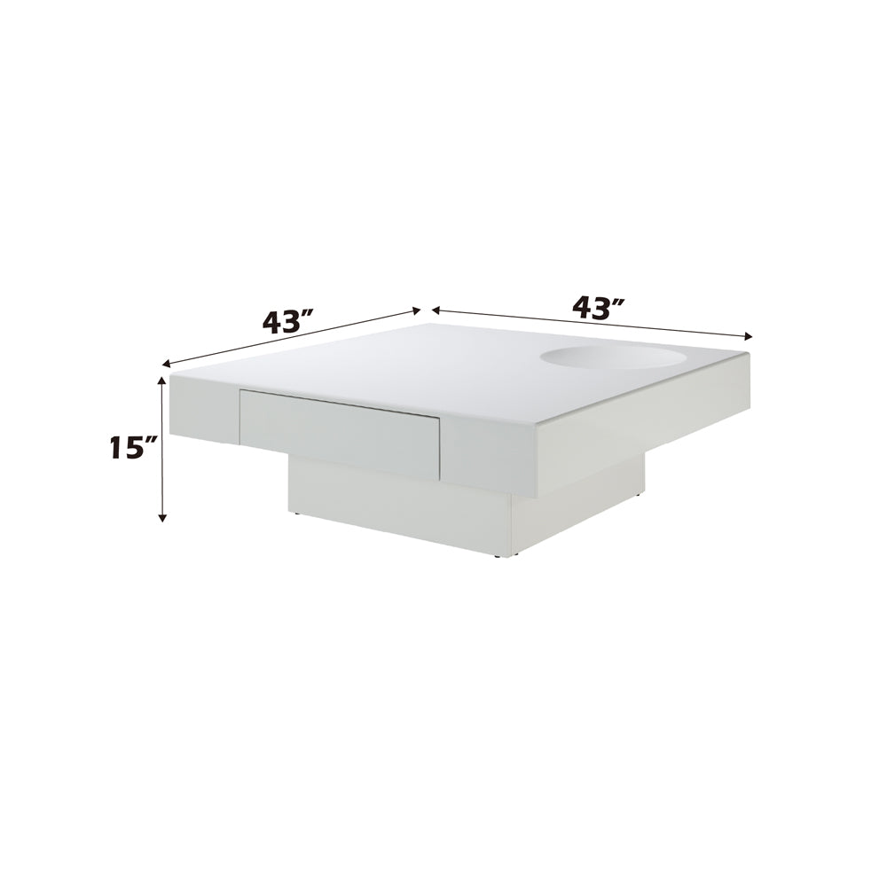 Khaim White High Gloss Coffee Table - Ornate Home