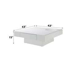 Khaim White High Gloss Coffee Table - Ornate Home