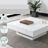 Khaim White High Gloss Coffee Table - Ornate Home