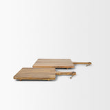 Khana Natural Solid Wood Square Serving Boards - Ornate Home