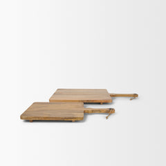 Khana Natural Solid Wood Square Serving Boards - Ornate Home