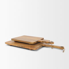Khana Natural Solid Wood Square Serving Boards - Ornate Home