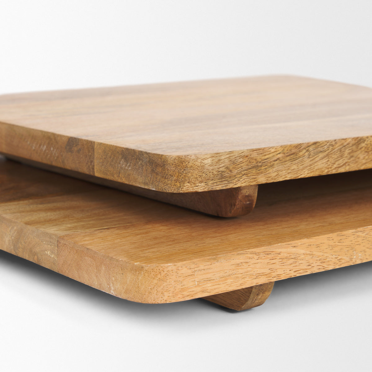 Khana Natural Solid Wood Square Serving Boards - Ornate Home