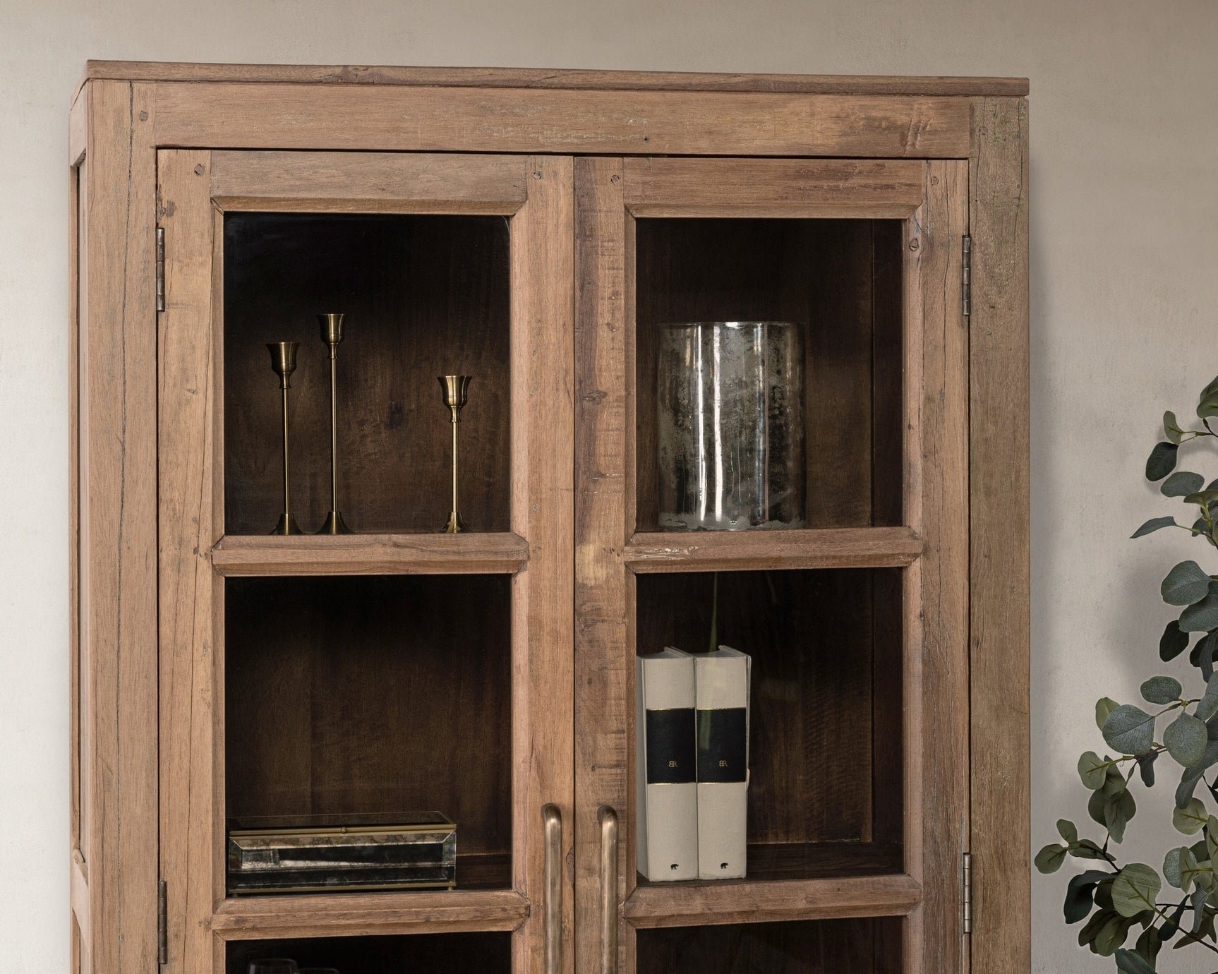 Kharga Natural Tall Display Cabinet - Ornate Home