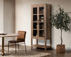 Kharga Natural Tall Display Cabinet - Ornate Home