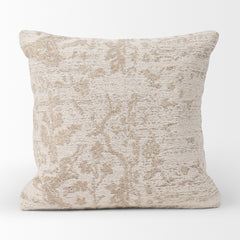 Khloe Cream 20x20 Square Pillow Cover with Non-Allergen Filler (Set of 2) - Ornate Home