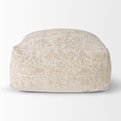 Khloe Cream Large Pouf - Ornate Home
