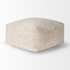 Khloe Cream Large Pouf - Ornate Home
