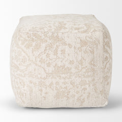 Khloe Cream Small Pouf - Ornate Home