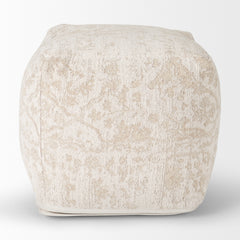 Khloe Cream Small Pouf - Ornate Home