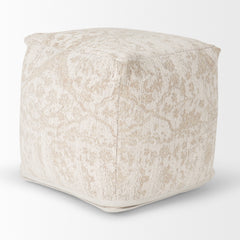 Khloe Cream Small Pouf - Ornate Home