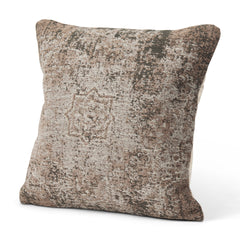 Khloe Taupe 20x20 Square Pillow Cover with Non-Allergen Filler (Set of 2) - Ornate Home