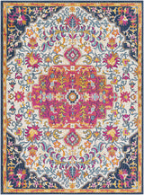 Kialla Magenta & Burnt Orange Area Rug - Ornate Home
