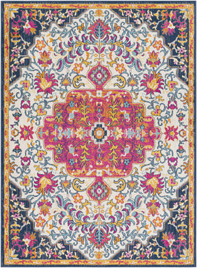 Kialla Magenta & Burnt Orange Area Rug - Ornate Home