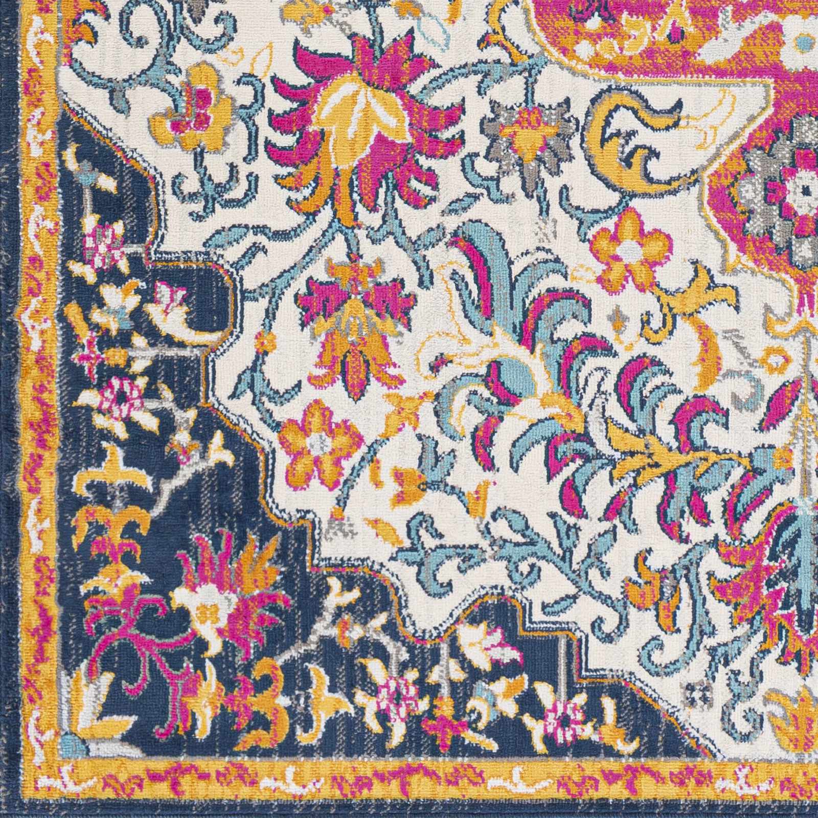 Kialla Magenta & Burnt Orange Area Rug - Ornate Home