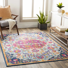 Kialla Magenta & Burnt Orange Area Rug - Ornate Home