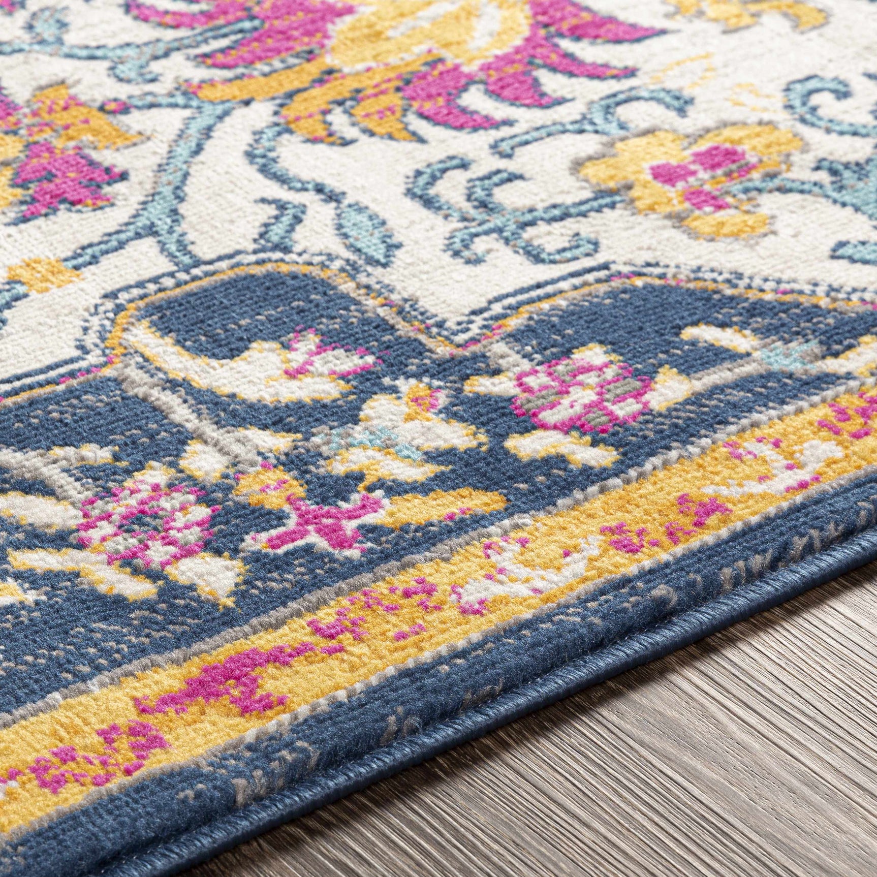 Kialla Magenta & Burnt Orange Area Rug - Ornate Home