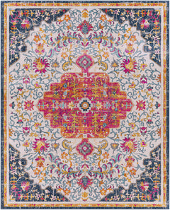 Kialla Magenta & Burnt Orange Area Rug - Ornate Home