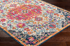 Kialla Magenta & Burnt Orange Area Rug - Ornate Home
