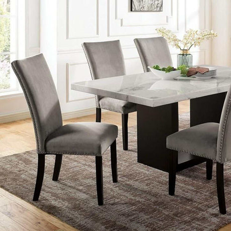 Kian White/Black 7pc Dining Room Set - Ornate Home